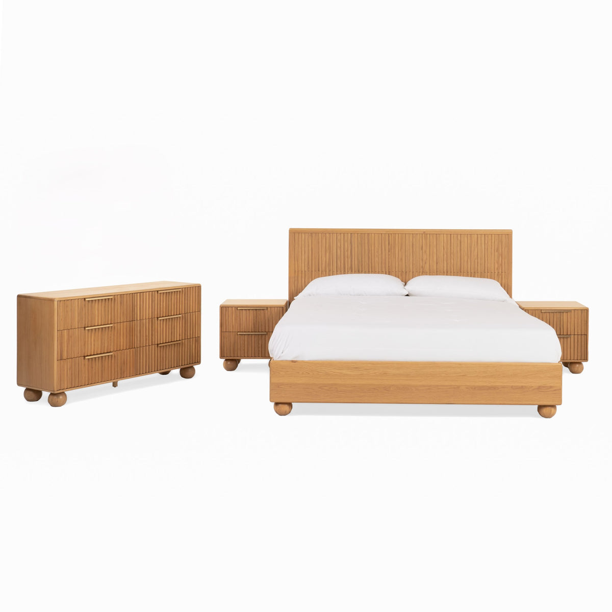 Eastern King Winters Modern Natural Oak 4-Piece Bedroom Set