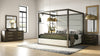 Manhattan Contemporary Canopy Brown Oak Bedroom Set