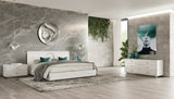 Ovidius + Victoria Modern White Crocodile Lacquer Bedroom Set