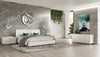 Queen Ovidius + Victoria Modern White Crocodile Lacquer Bedroom Set