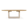 Wolff Modern White Oak + Faux Travertine Dining Table