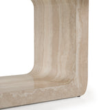 Wolff Modern White Oak + Faux Travertine Dining Table