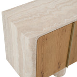 Wolff Modern White Oak + Faux Travertine Buffet
