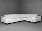 Mini Wonder Italian Modern White Leather Sectional Sofa with Recliners
