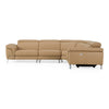 Mini Wonder Italian Modern Deserto Leather Sectional Sofa with Right Facing Recliner