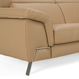 Mini Wonder Italian Modern Deserto Leather Sectional Sofa with Right Facing Recliner
