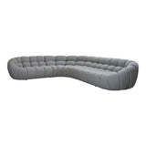Yolonda Modern Light Grey Curved Sectional Sofa