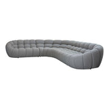 Yolonda Modern Light Grey Curved Sectional Sofa