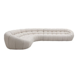 Yolonda Modern Beige Curved Sectional Sofa