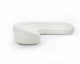 Yolonda Off-White Fabric Sectional Sofa