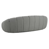 Yolonda Modern Curved Light Grey Fabric Sofa