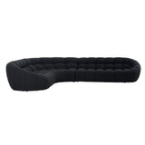 Yolonda Black Fabric Sectional Sofa