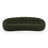 Yolonda Modern Curved Green Fabric Sofa