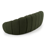 Yolonda Modern Curved Green Fabric Sofa