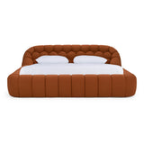 Yolonda Modern Orange Fabric Bed