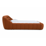 Yolonda Modern Orange Fabric Bed