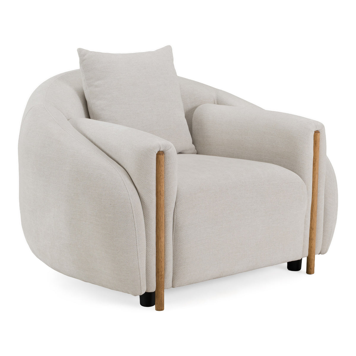 Yorba Modern Beige Fabric Accent Chair