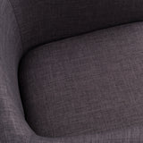 Yukon Modern Grey Fabric & Antique Brass Dining Chair