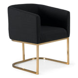 Yukon Modern Black & Antique Brass Dining Chair