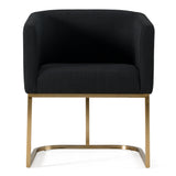 Yukon Modern Black & Antique Brass Dining Chair