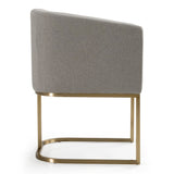 Yukon Modern Medium Grey Fabric & Antique Brass Dining Chair