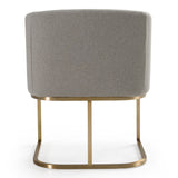 Yukon Modern Medium Grey Fabric & Antique Brass Dining Chair