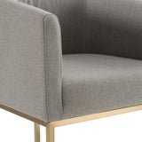 Yukon Modern Medium Grey Fabric & Antique Brass Dining Chair