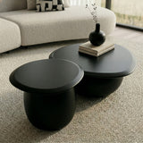 Kalvin Modern Black Concrete Nesting Coffee Table Set