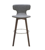 Zach Mid-Century Dark Grey Eco-Leather Bar Stool
