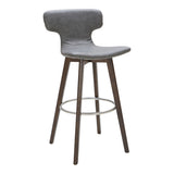 Zach Mid-Century Dark Grey Eco-Leather Bar Stool