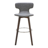 Zach Mid-Century Dark Grey Eco-Leather Bar Stool