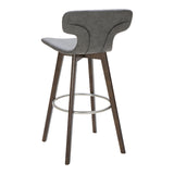 Zach Mid-Century Dark Grey Eco-Leather Bar Stool