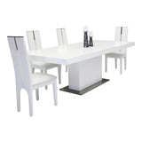 Zenith Modern White Extendable Dining Table
