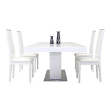 Zenith Modern White Extendable Dining Table