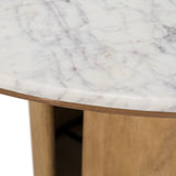 Zorhan Modern White Marble + Mango Round Dining Table
