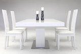 Zenith Modern White Extendable Dining Table